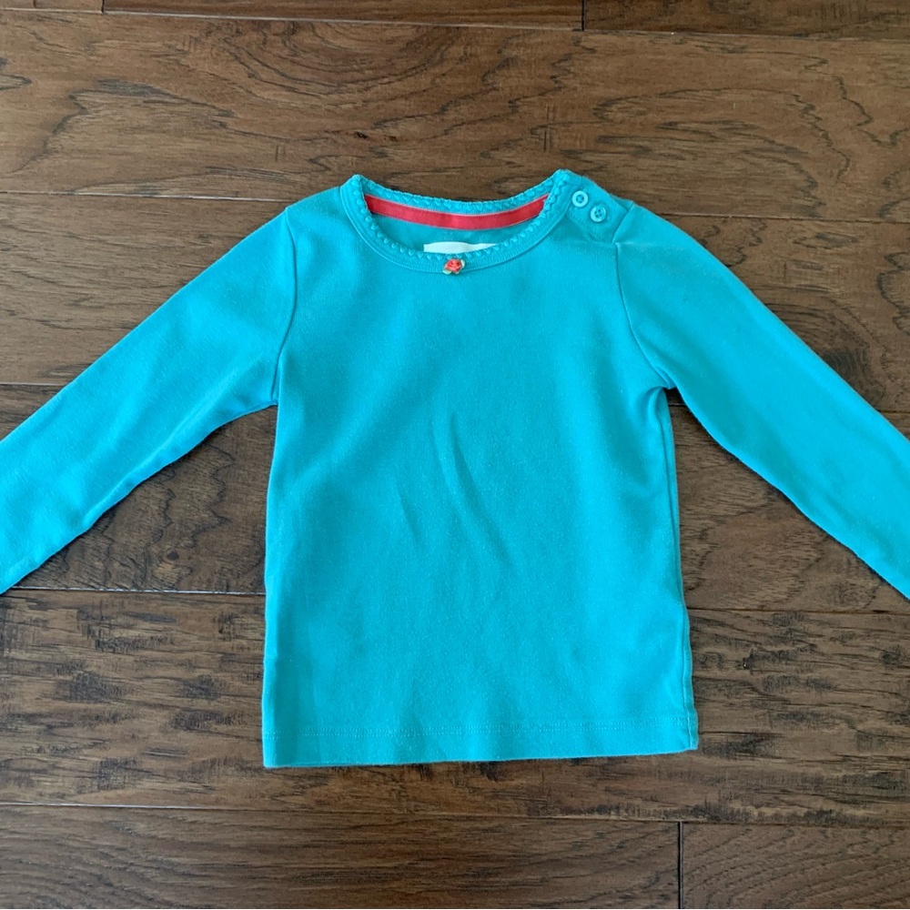 Mini Boden Teal Long Sleeve Kids Shirt